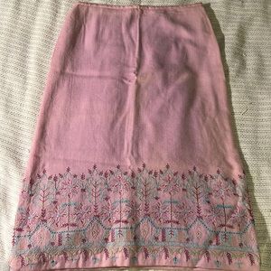 French Connection embroidered wool skirt